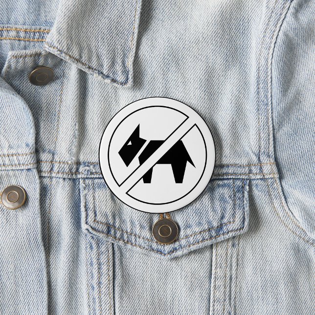 Hunde verboten Fett schwarz-weiß Symbol Button (Von Creator hochgeladen)