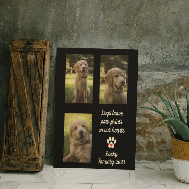 Hunde Verlass Pawprints | Dog Memorial Foto Collag Leinwanddruck (Von Creator hochgeladen)