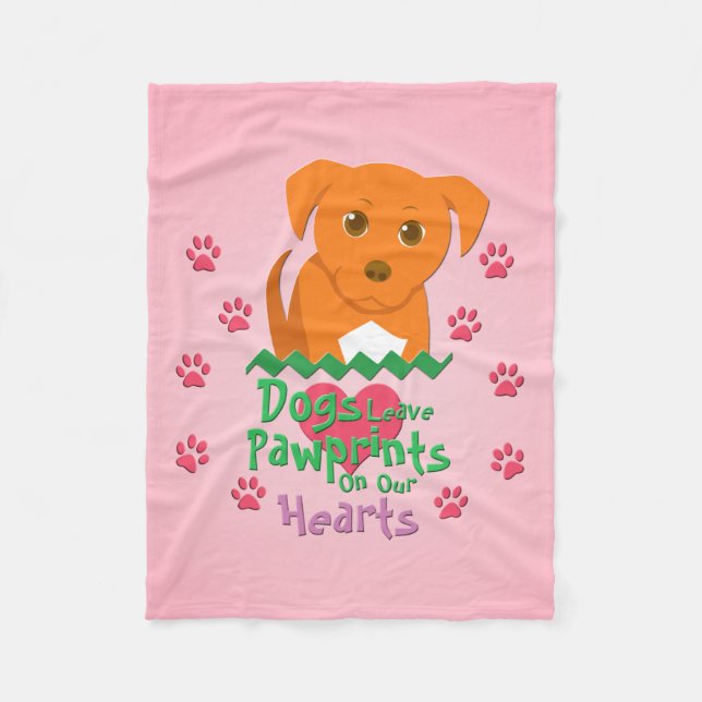 Hunde Verlass Pawprints Fleecedecke (Vorderseite)