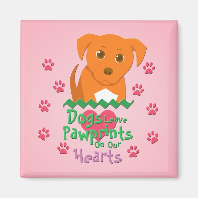 Hunde Verlass Pawprints Magnet (Vorne)