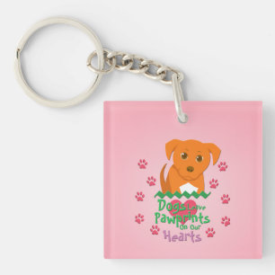 Hunde Verlass Pawprints Schlüsselanhänger