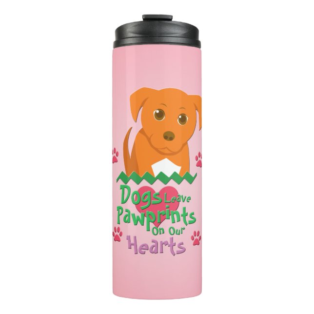 Hunde Verlass Pawprints Thermosbecher (Vorderseite)