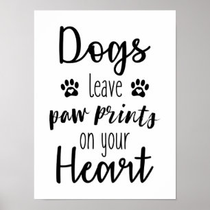Hunde verlassen Tatzen-Drucke auf Ihrem Poster