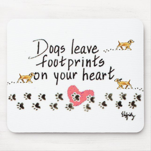 Hunde Verließ Pawprints auf unseren Herzen mit dem Mousepad (Vorne)