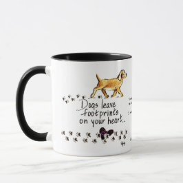 Hunde Verließ Pawprints auf unserer Herz-Tasse Tasse