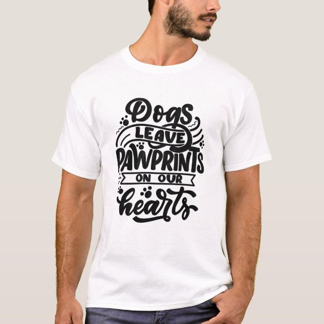 Hunde verließ Pfosten auf unseren Herzen T-Shirt (Vorderseite)
