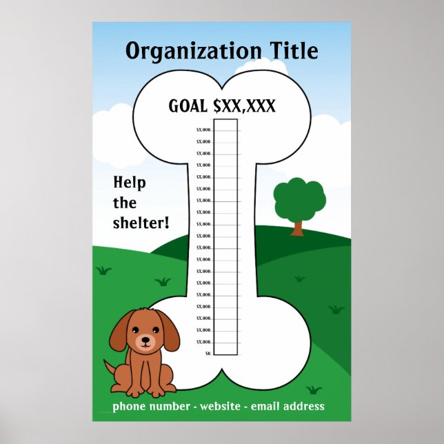Hunde verursachen Fundraising-Thermometer Poster (Vorne)