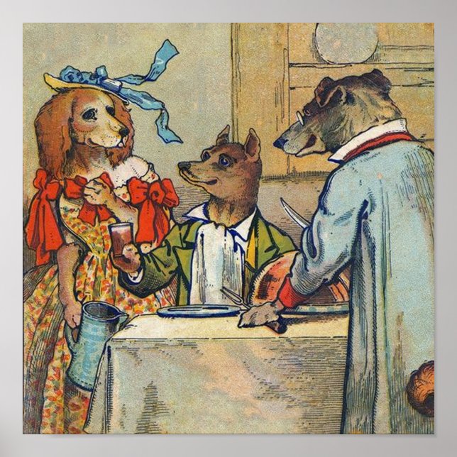 Hunde Viktorianisch Dinner Dress Doggy Poster (Vorne)