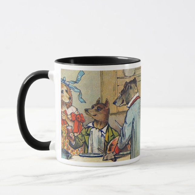 Hunde Viktorianisch Dinner Dress Doggy Tasse (Links)