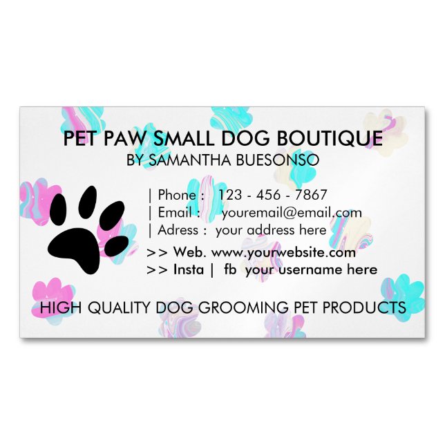 Hunde von Paws Magnetische Visitenkarte (Vorderseite)