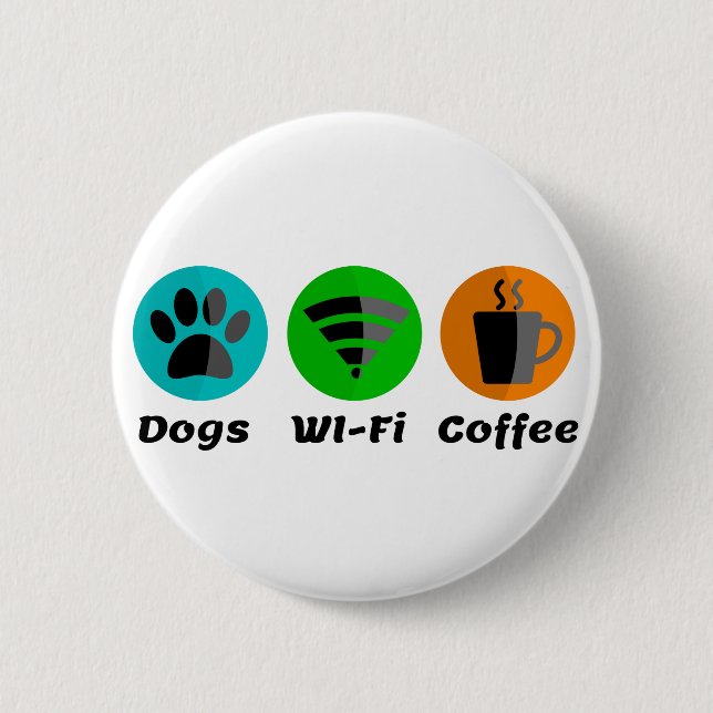 Hunde W-LAN und Kaffee Button (Vorderseite)
