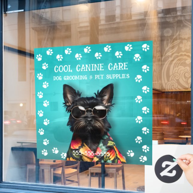 Hunde wachsen fensteraufkleber (Café-Fenster)