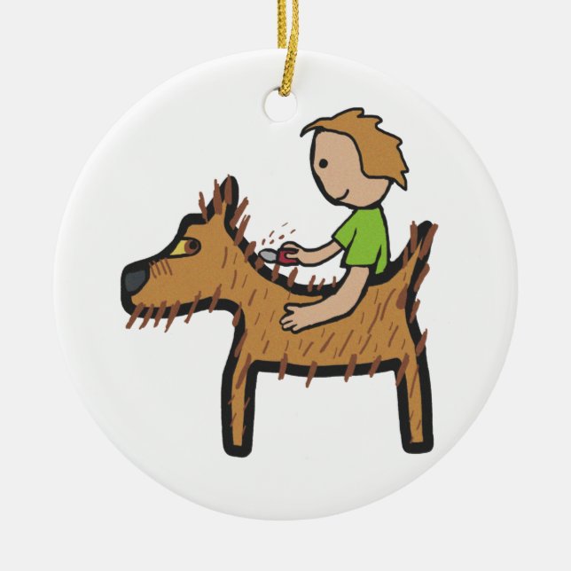 Hunde wachsen keramik ornament (Vorne)