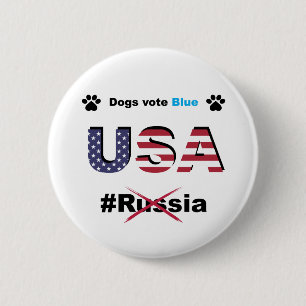 Hunde wählen Blue USA, nicht Russland, Liberal Res Button