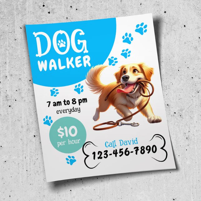 Hunde Walker Haustier Sitzen glücklicher Hund, der Flyer (Von Creator hochgeladen)