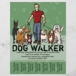 Hunde Walker. Hunde laufen. TYP. Grn. PromoTemplat Flyer