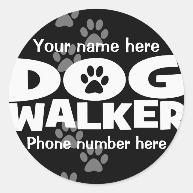 Hunde Walking und Hunde Walker Werbeaktion! Runder Aufkleber (Vorderseite)