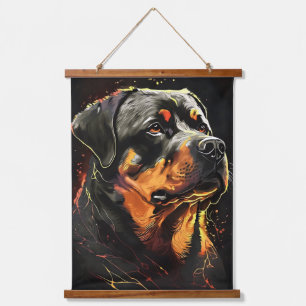 Hunde-Wandbehang-Teppich Zitat Minimalist Wandteppich Mit Holzrahmen