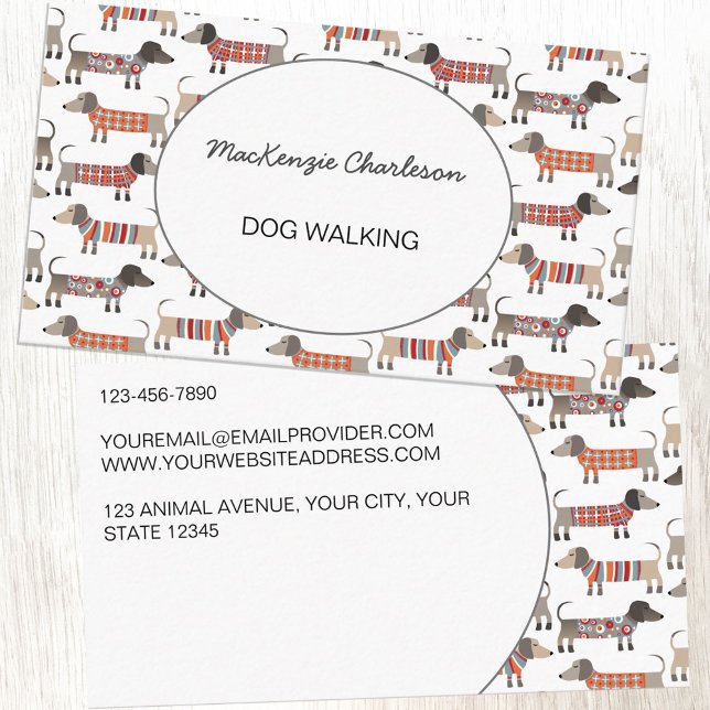 Hunde Wandern Dackel Wurst Hunde Business Card Visitenkarte (Von Creator hochgeladen)