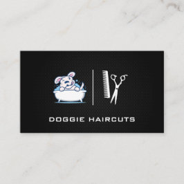 Hunde Wash | Groomer | Hintergrund des Schwarzen M Visitenkarte