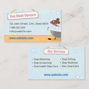 Hunde Wash Pet Daycare Business Card Visitenkarte