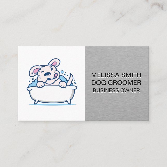Hunde Wash | Sleek Metallic Terminierungskarte Terminkarte (Vorderseite)