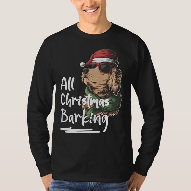 Hunde Weihnachten Barken Golden Retriever T-Shirt (Vorderseite)
