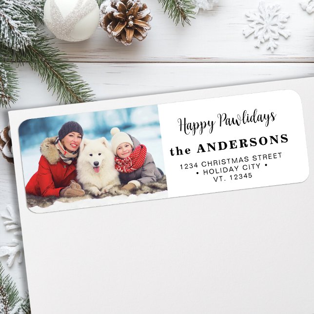 Hunde Weihnachten Moderne Custom Foto Rücksendeadr (Von Creator hochgeladen)