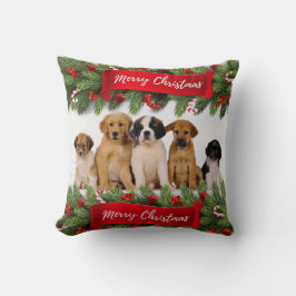 Hunde Weihnachts-Foto Kissen