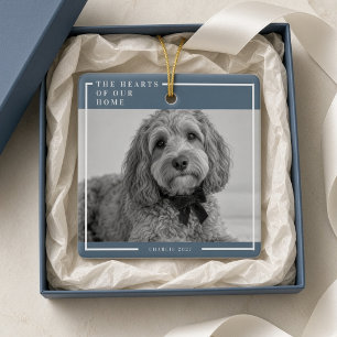 Hunde-Weihnachts-Foto-Ornament 'Die Herzen unseres Keramikornament