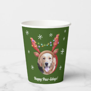 Hunde Weihnachts-Fotos mit Weihnachtsmänner Pappbecher