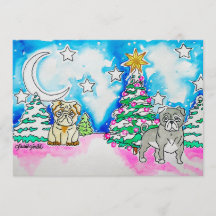 Hunde-Weihnachts-Postkarte