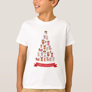 Hunde Weihnachtsbaum-Jungs-T - Shirt