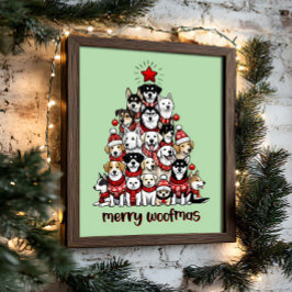 Hunde Weihnachtsbaum Merry Woofmas Urlaub Poster
