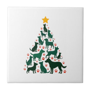 Hunde-Weihnachtsbaum-Shirt - Hunde-Weihnachten (1) Fliese