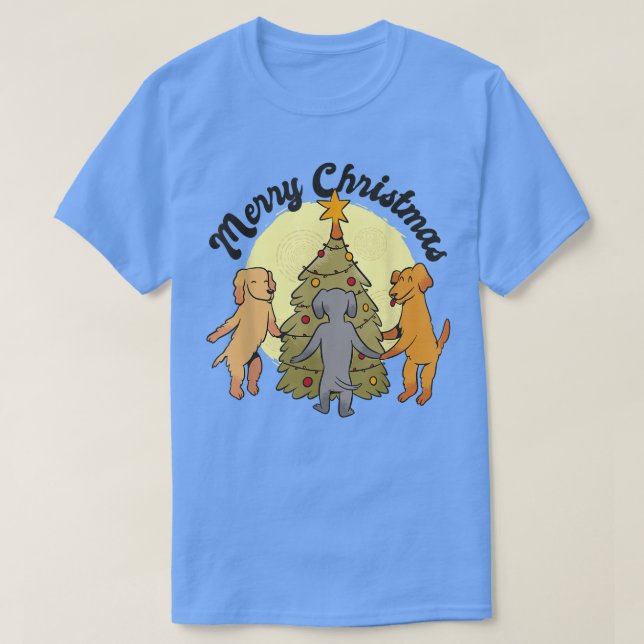 Hunde Weihnachtsbaumdekorationen Cooler Cartoon Sp T-Shirt (Design vorne)