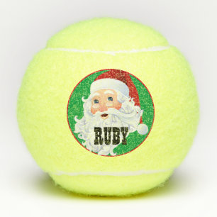 Hunde Weihnachtsgeschenk Weihnachtsmann Name 3 hin Tennisbälle