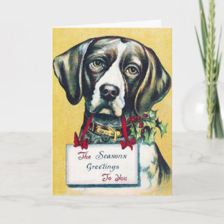 Hunde-Weihnachtsgrüße Vintage Feiertagskarte