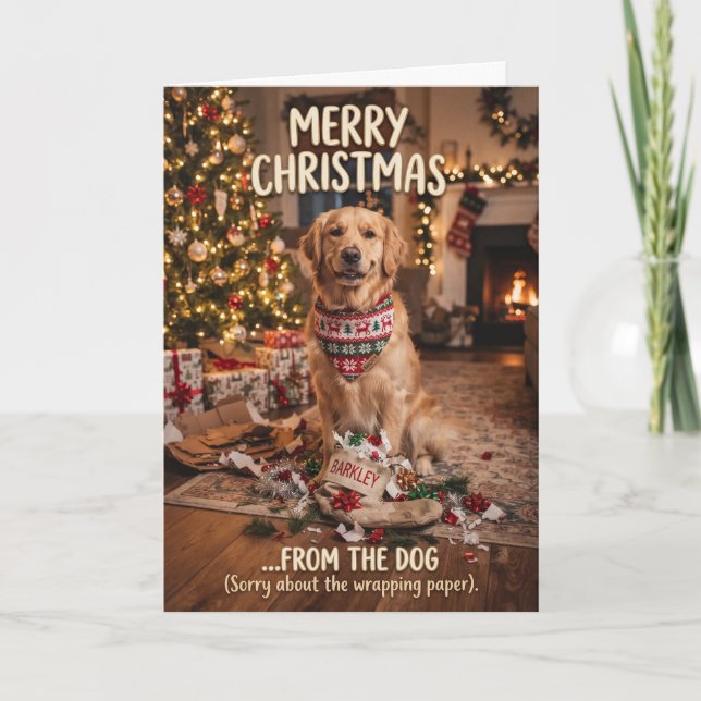 Hunde-Weihnachtskarte vom Hund Karte (Vorderseite)