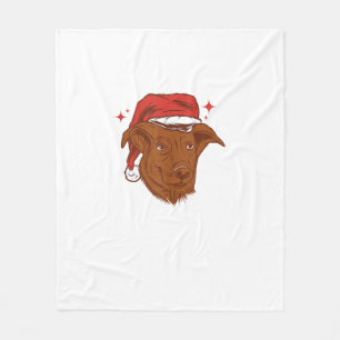 Hunde-Weihnachtsmannmütze - Funny Christmas Fleecedecke