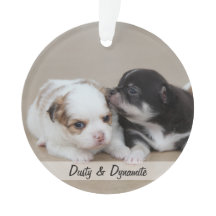 Hunde Weihnachtsschmuck Acrylic Foto hinzufügen
