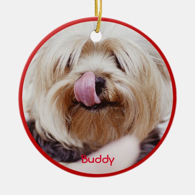 Hunde Weihnachtsschmuck hinzufügen Custom Foto (Vorne)