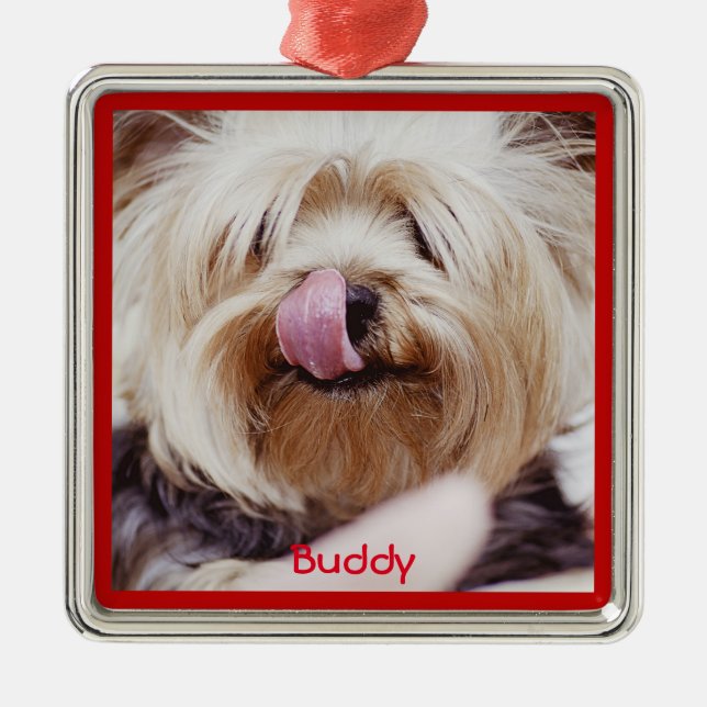 Hunde Weihnachtsschmuck Metall hinzufügen Custom F (Vorne)