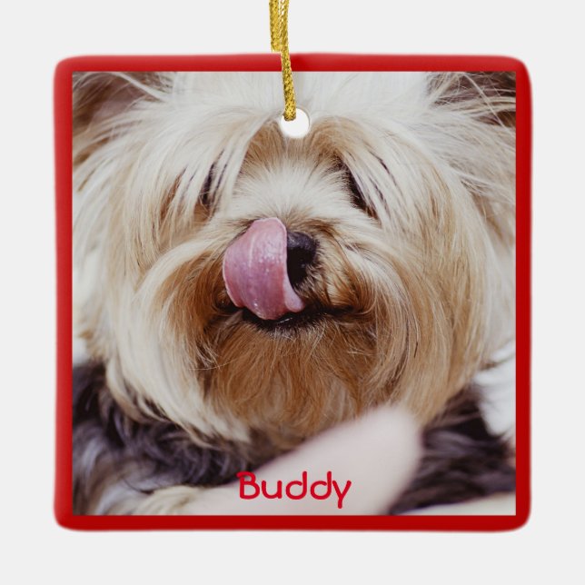 Hunde Weihnachtsschmuck Platz hinzufügen Custom Fo (Vorderseite)