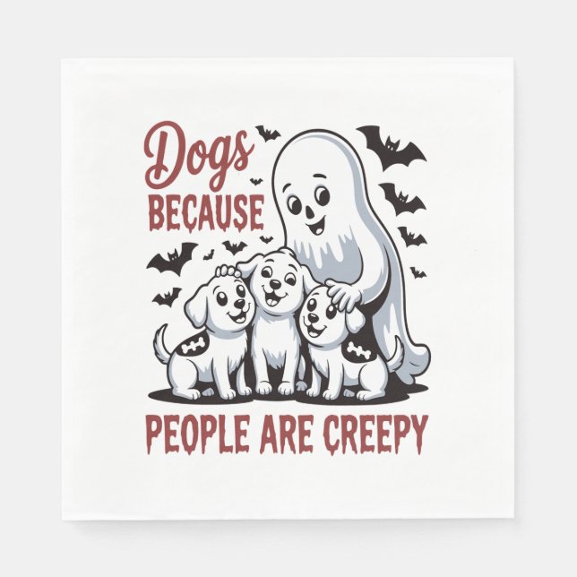 Hunde, weil die Leute ein gruseliges Halloween sin Serviette (Vorderseite)