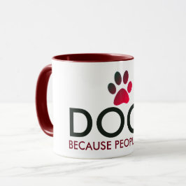 Hunde, weil Leute roten Tatzen-Druck sind zum Tasse