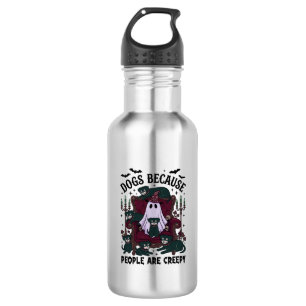 Hunde, weil Menschen gruselig Halloween-Geist Goth Edelstahlflasche