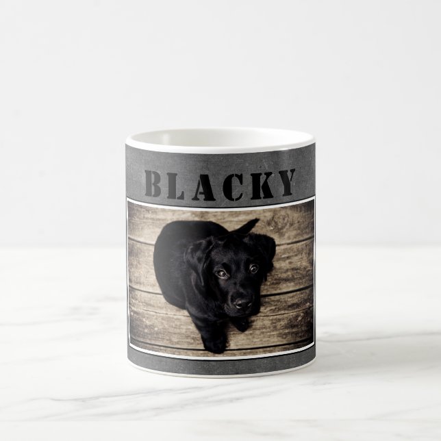 Hunde Welpe Foto und Name Chalkboard Kaffeetasse (Mittel)