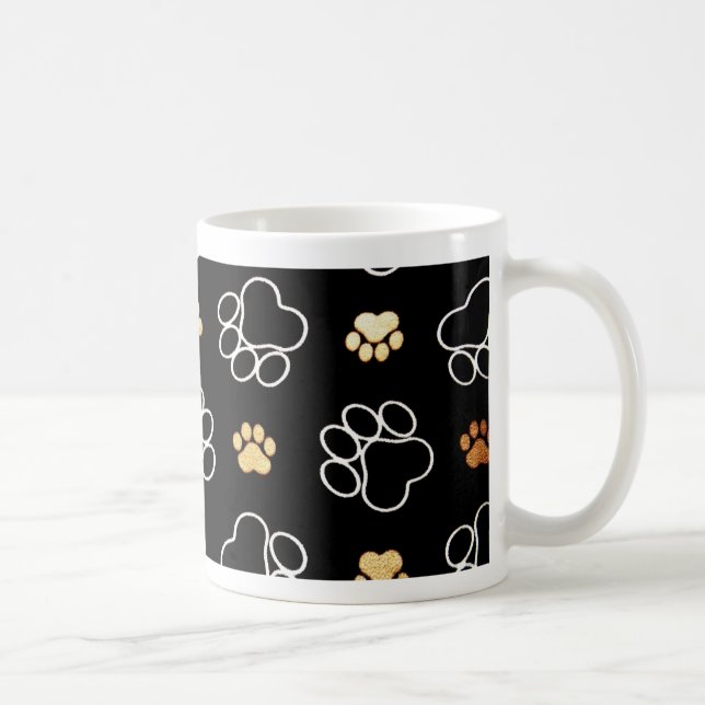 Hunde Welpe Paw druckt Geschenke für Hundeliebhabe Kaffeetasse (Rechts)