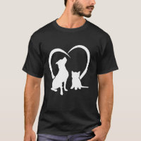 Hunde Welpe und Babykatze Herz Niedlicher Hund und